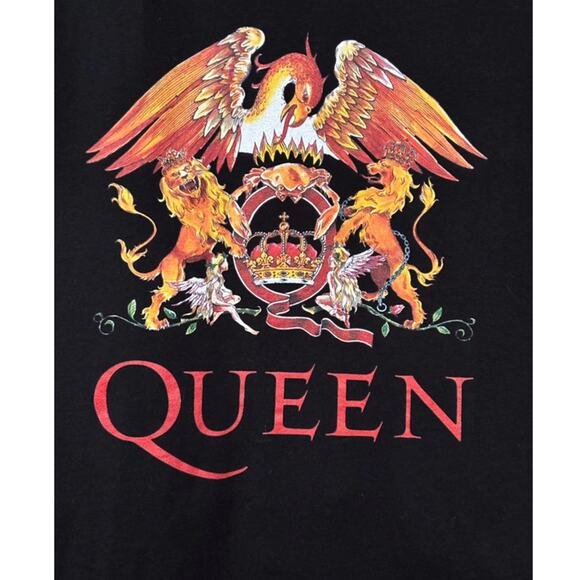 Queen Band T-Shirt Black Queen Crest Coat of Arms Graphic Music Tee Unisex 2XL - Picture 3 of 5